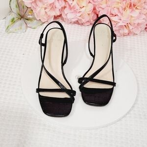 H By Halston Womens Sunset Vegan Leather Slingback Pumps Size 8